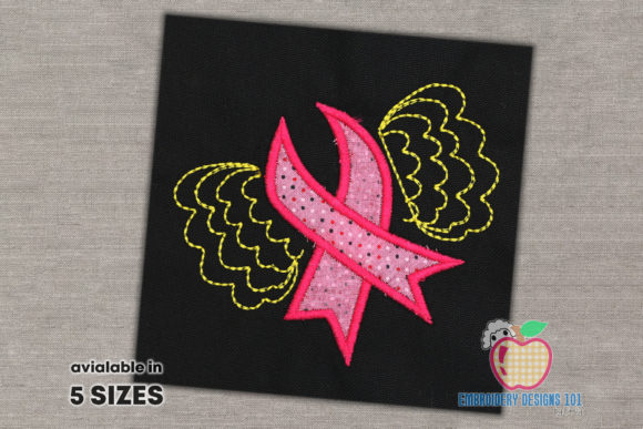 Evaluating Awarness Ribbon with Wings Applique for Etsy