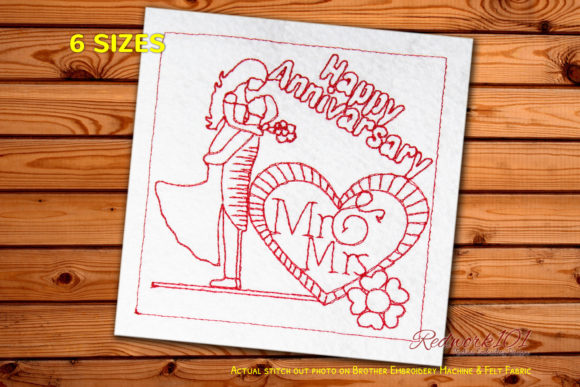 Reviewing Mr. and Mrs. with Decorated Hearts Redwork