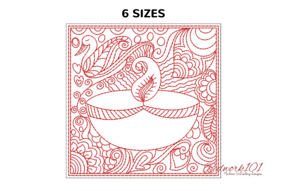 Reviewing the Diwali Deep Redwork Design