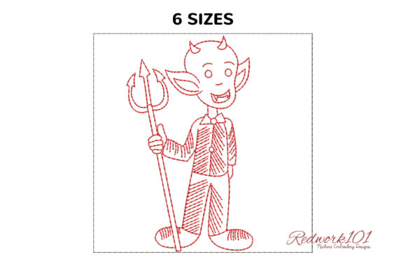 Reviewing the Dressed Up Cute Devil Redwork Design