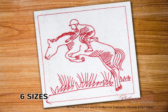 Reviewing the Jumping Horse and Jockey Redwork Design